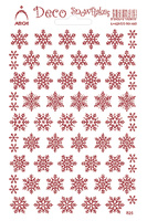 Samolepky Červené Glitrové Sněhové vločky - Deco Snowflakes 12x18cm