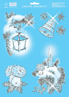 Vánoční adh.nálepky s glitry 25x35 - Svíčka s lucerníčkou