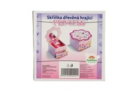 Skříňka Princess dřevo hrající květina 1 šuplíček 14,5x8x14,5cm