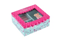 Skříňka šperkovnice Princess odklápěcí vrch dřevo 12,5x12x5x5cm v krabičce