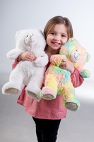 Snílek medvěd duhový plyš 40cm na baterie se světlem se zvukem