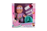 Panenka miminko 20cm pevné tělo s doplňky v krabici 23x24x8cm