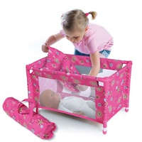 Postýlka pro panenky kov/látka v tašce rozkládací rozměr 53x32x32cm v sáčku