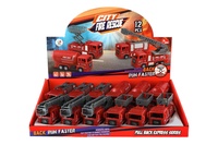 Auto hasiči plast 11cm na zpětné natažení 4 druhy 12ks v boxu