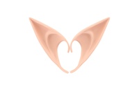 Uši/ucho elfí 2ks latex 12cm na kartě karneval