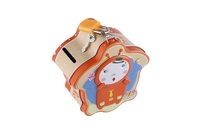 Pokladnička plechová se zámkem 10x6cm 4 barvy v sáčku