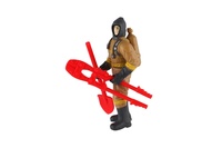 Figurka hasič plast 10cm s doplňky mix druhů na kartě 15,5x25,5x4cm