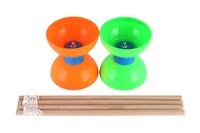 Diabolo velké sada plast/dřevo 35x12cm 2 barvy na kartě