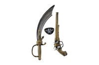 Pirátská sada plast meč/šavle, pistole klapací, kryt na oko na kartě 19x53cm