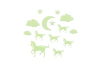 Zvířátka nalepovací na zeď/strop plast svítící ve tmě plast 3 druhy na kartě 15x32,5cm