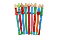 Flétna malovaná dřevo 33cm různé barvy