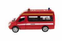 Auto hasiči záchranáři kovové 15cm se světlem a zvukem na zpětné natažení