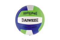 Míč volejbalový nafouknutý šitý 20cm 4 barvy v síťce v sáčku