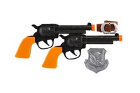 Pistole/kolt s pouzdrem 2ks kovbojská sada plast 16cm 2ks s doplňky v krabici