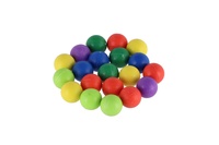 Kuličky cvrnkací nerozbitné barevné 20ks plast 1,5 cm 3 barvy látkového pytlíčku