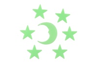 Hvězdy svítící ve tmě 5,5cm plast na kartě 12x20cm