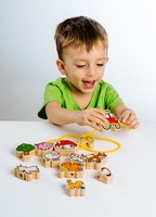 Provlékačka dřevěná Moje první zvířátka 12 dílků