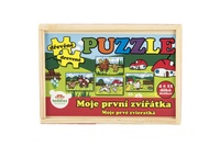 Puzzle dřevěné Moje první zvířátka 4x12 dílků