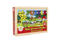 Puzzle dřevěné Moje první zvířátka 4x12 dílků