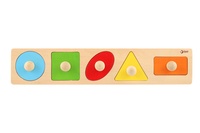 Vkládačka 5ks dřevo geometrické tvary pro nejmenší 45x9x2cm