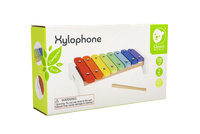 Xylofon duhový dřevo s paličkou 26cm v krabici 28x16x7cm 18m+