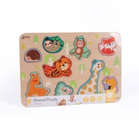 Puzzle/Vkládačka deskové zvířátka dřevo ve fólii 30x21cm 18m+