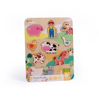 Puzzle/Vkládačka deskové farma dřevo ve fólii 21x30cm 18m+