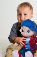 Panenka/Panáček kluk Tomáš hadrový plyš 40 cm mluvící na kartě v sáčku 0+