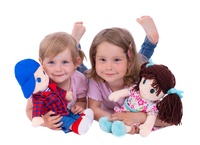 Panenka/Panáček kluk Tomáš hadrový plyš 40 cm mluvící na kartě v sáčku 0+