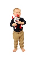 Čertík/čert maňásek na ruku plyšový 30cm na kartě 0m+