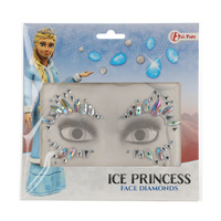 Obličejové zdobící diamanty/kamínky Ledová princezna plast 2 druhy v sáčku 18x17,5cm