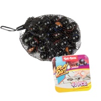 Kuličky skleněné cvrnkací různé velikosti 40ks mix barev v síťce