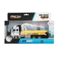 +Auto nákladní/odtahovka kov/plast 20cm na zpětné natažení v krabici 26x17x9cm