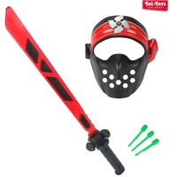 Ninja sada plast meč + maska + šipky 3ks se zvukem a světlem různé druhy