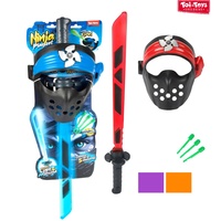 Ninja sada plast meč + maska + šipky 3ks se zvukem a světlem různé druhy