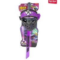 Ninja sada plast meč + maska + šipky 3ks se zvukem a světlem různé druhy