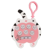 Hra postřehová/paměťová zvířátko plast na baterie se světlem se zvukem mix druhů na kartě 11x16cm