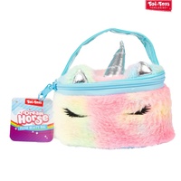Taška kosmetická jednorožec plyšová 16x12cm 3 barvy
