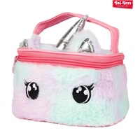 Taška kosmetická jednorožec plyšová 16x12cm 3 barvy