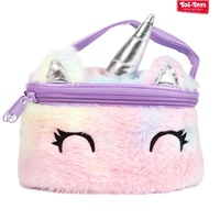 Taška kosmetická jednorožec plyšová 16x12cm 3 barvy