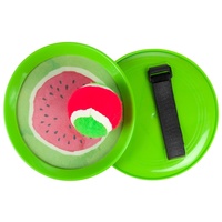 Lambáda/Catch ball hra s míčkem na suchý zip ovoce  18cm 3 druhy v látkovém sáčku