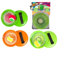 Lambáda/Catch ball hra s míčkem na suchý zip ovoce  18cm 3 druhy v látkovém sáčku
