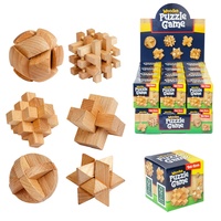 Hlavolam 3D puzzle dřevěný v krabičce různé druhy