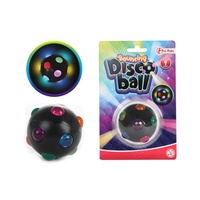 Míček skákací svítící Disco 6cm na baterie se světlem na kartě 11x17cm