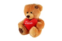 Medvěd/Medvídek sedící se srdcem plyšové 10x14cm 6 barev