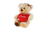 Medvěd/Medvídek sedící se srdcem plyšové 10x14cm 6 barev