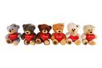 Medvěd/Medvídek sedící se srdcem plyšové 10x14cm 6 barev