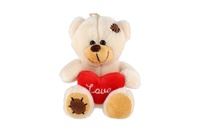 Medvěd/Medvídek sedící se srdcem plyšové 10x14cm 6 barev