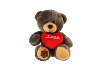 Medvěd/Medvídek sedící se srdcem plyšové 10x14cm 6 barev