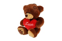 Medvěd/Medvídek sedící se srdcem plyšové 10x14cm 6 barev